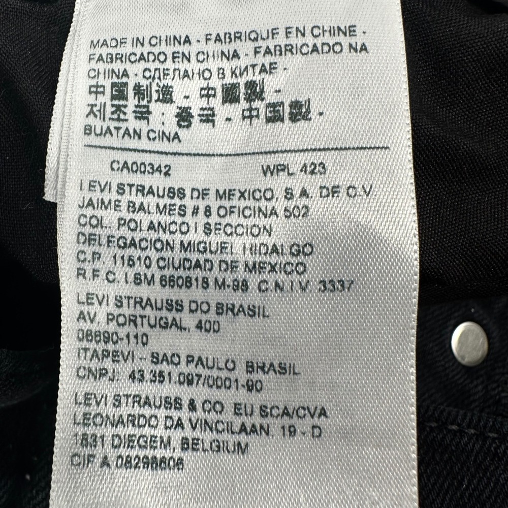 Levi's Premium Ribcage‎ Straight Jeans W28 L27 Black High Rise Button Fly Ankle - Picture 11 of 15